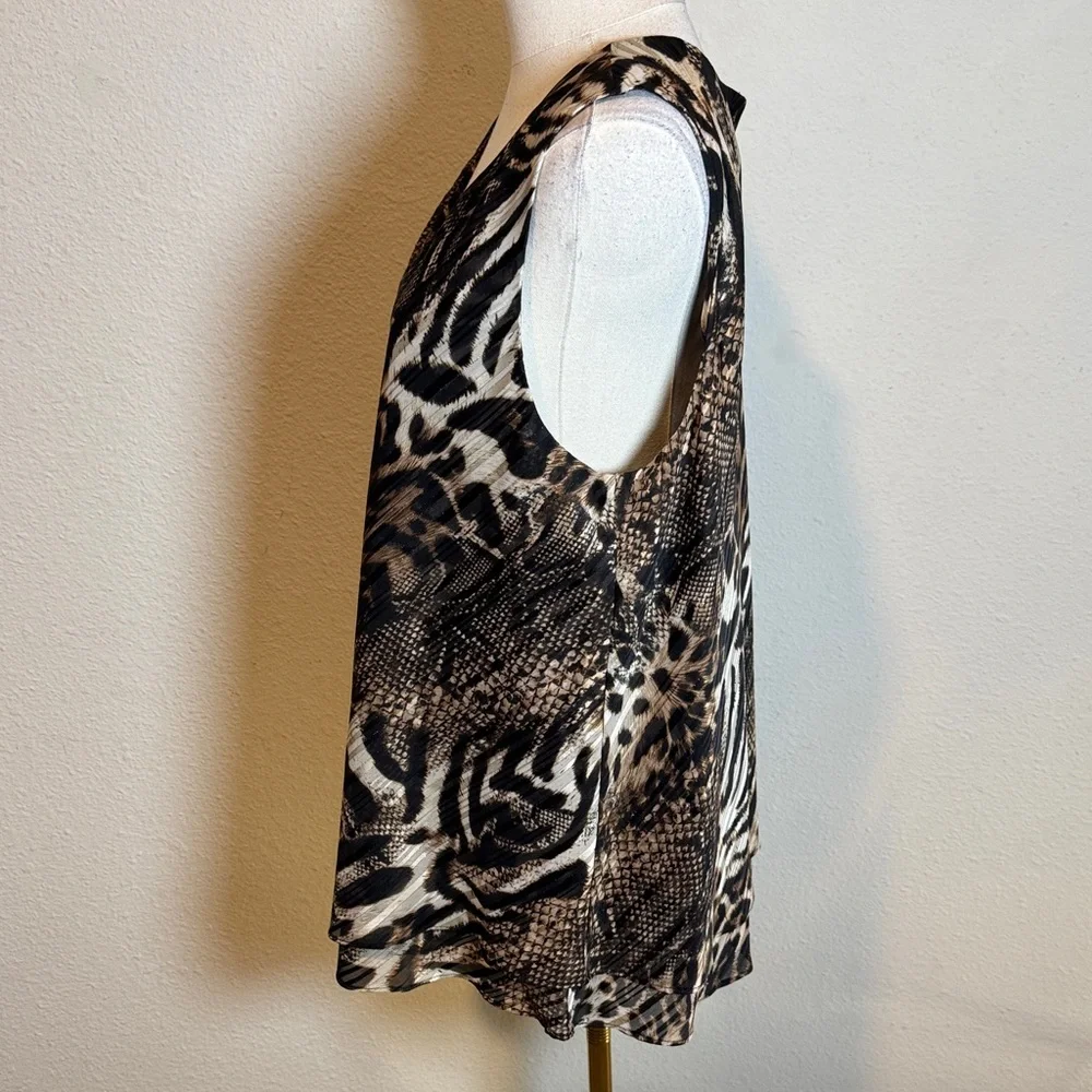 NWT Frank Lyman Tiered Leopard Print Sleeveless Blouse size 18 - Picture 4 of 13